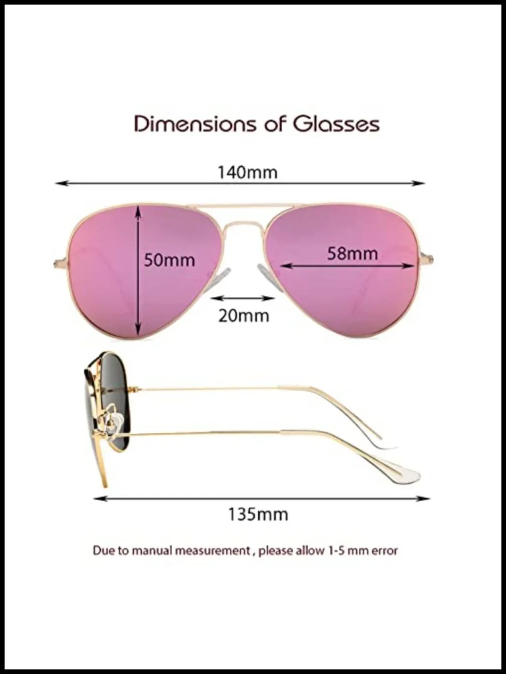 Polarized Aviator Sunglasses with Spring Hinge UV Protection